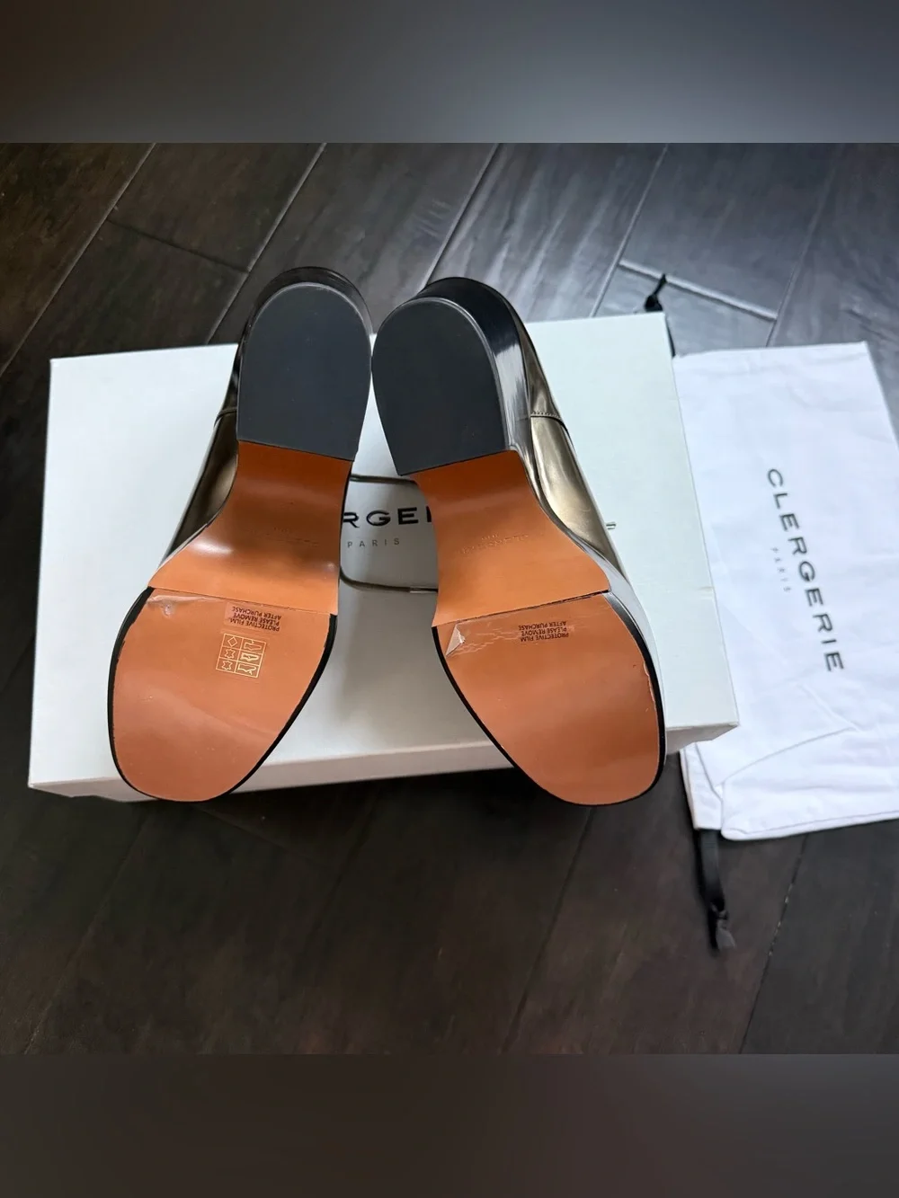 Robert Clergerie Metallic Bronze Platform Oxford